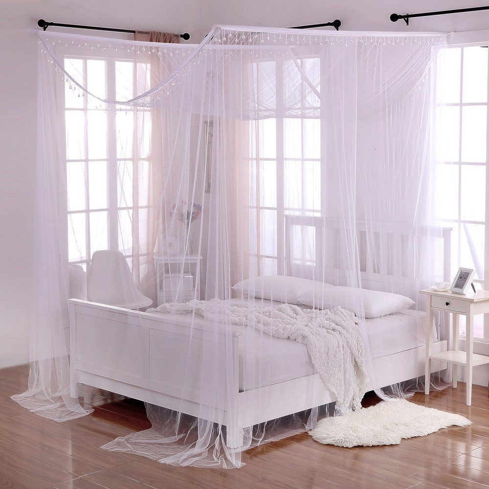 canopy bed on a fixed frame