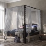 canopy bed with twisted columns