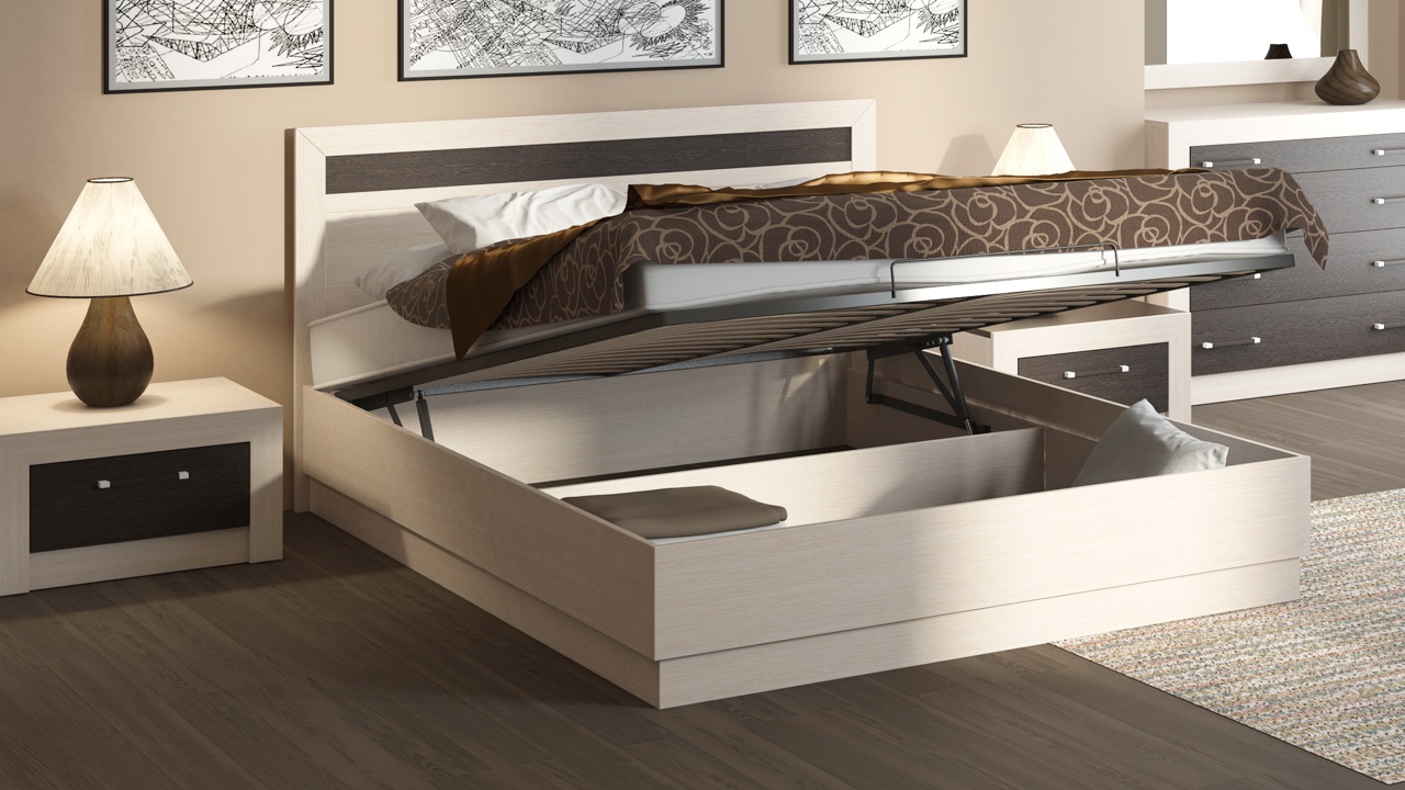 lifting bed space-saving