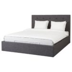 bed with lifting mechanism dark brown