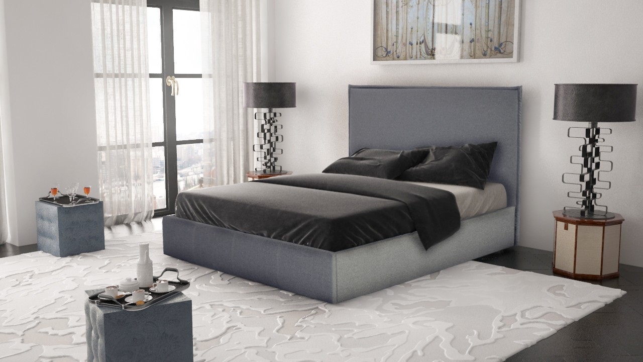 double bed with lifting mechanism