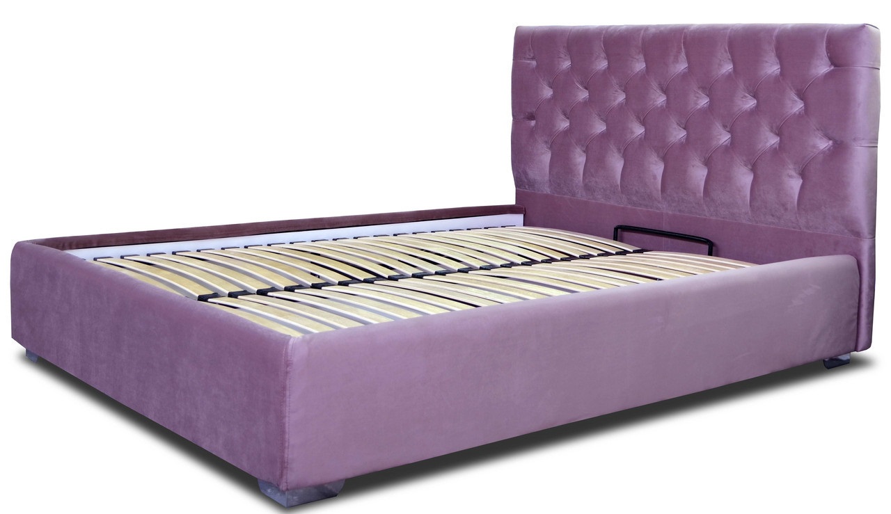 bed with lifting mechanism purple