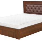 bed with a lifting mechanism with a brown back