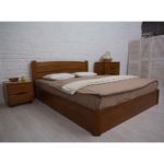 bed with lifting mechanism brown wood