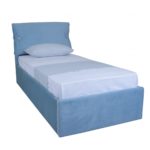 bed with lifting mechanism blue single