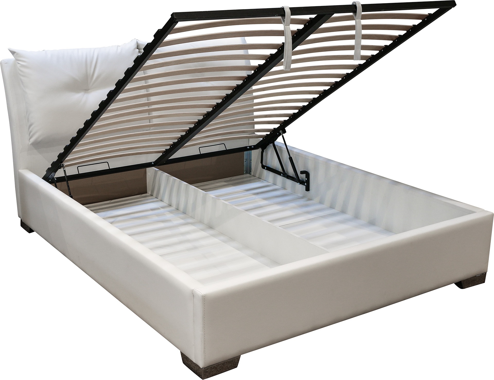 bed with lifting mechanism on gas shock absorbers