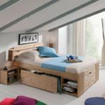 bed with drawers on the roof