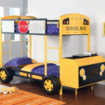 bed-car for a boy under a yellow bus