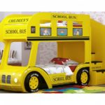 yellow bus in the form of a car bed for a boy