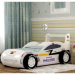 white police car bed for boy