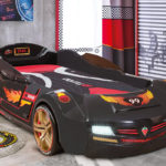 black sports car bed for boy