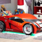 red bed-car for a boy with green illumination