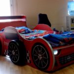 boy car bed with big wheels