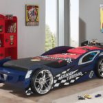 blue sports car bed for boy