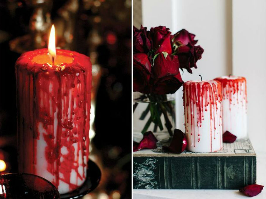 bloody halloween candles