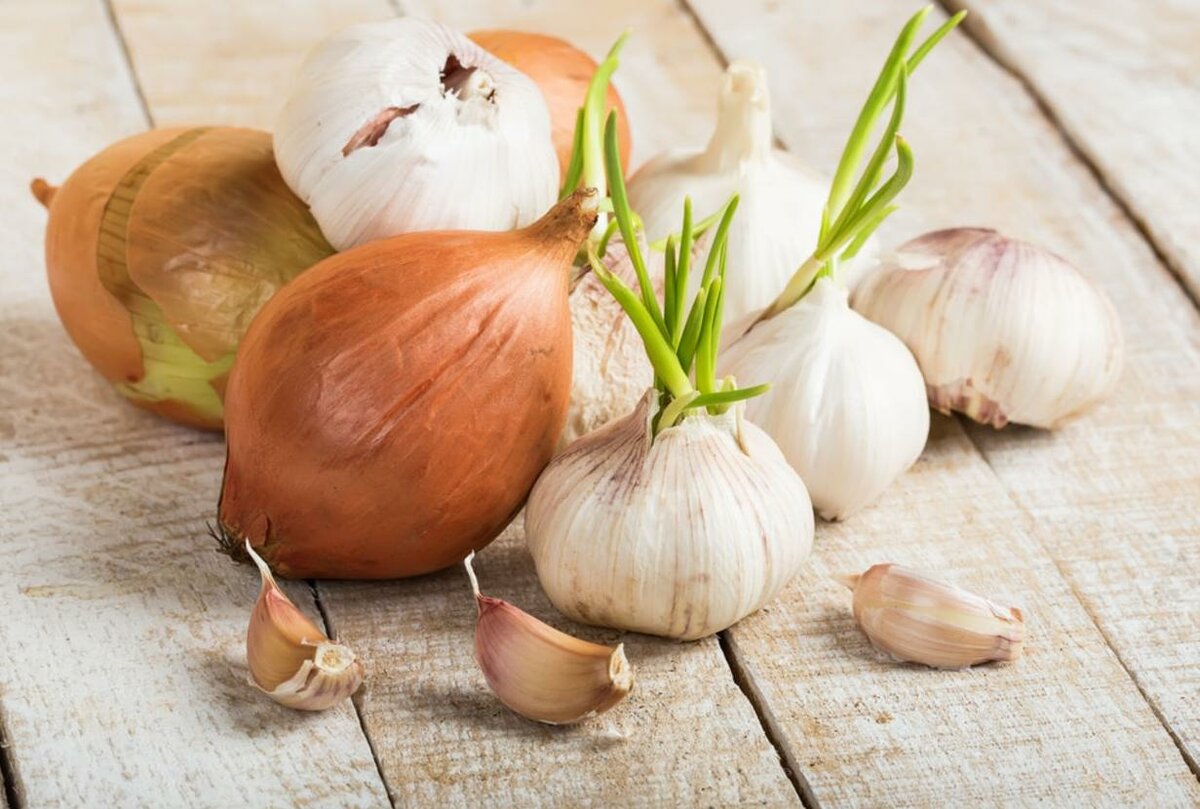 onion and garlic