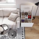 place in the living room for storing shoes