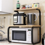 microwave with shelf