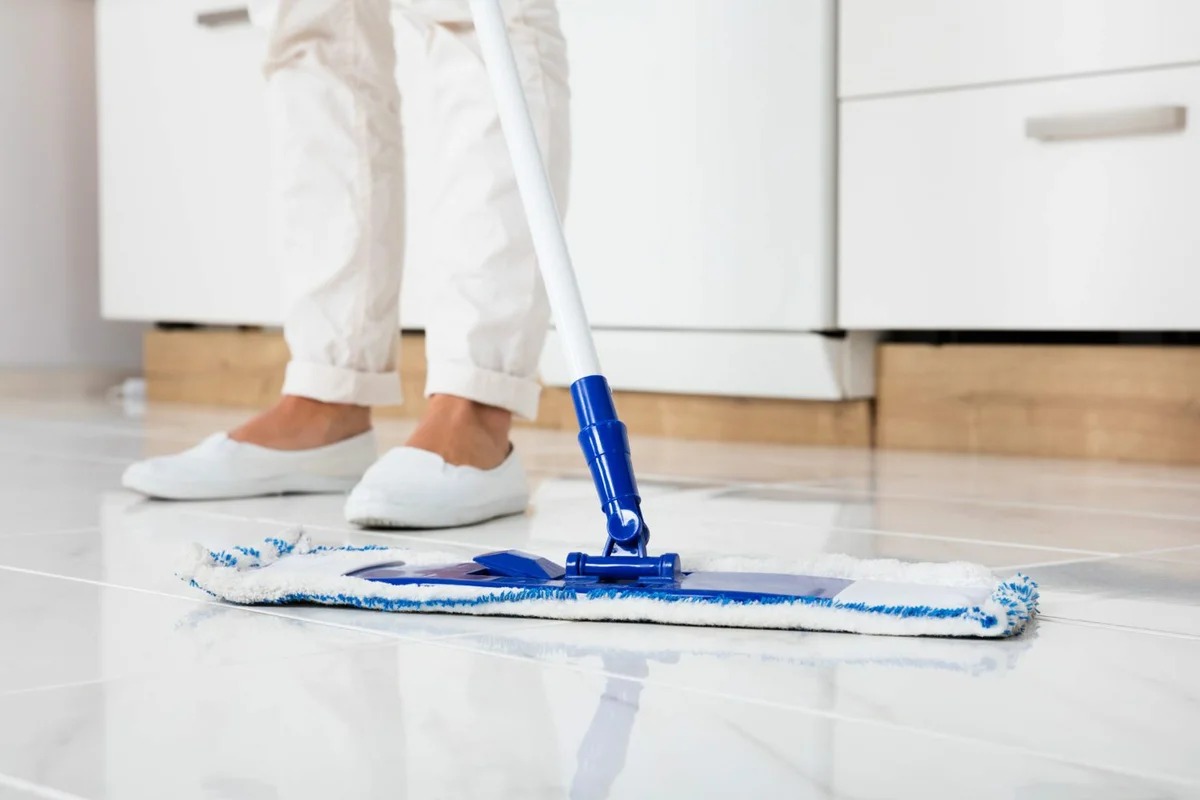 cleaning tile floors