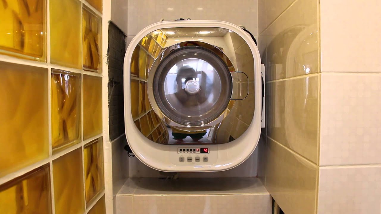 wall washing machine in the bathroom