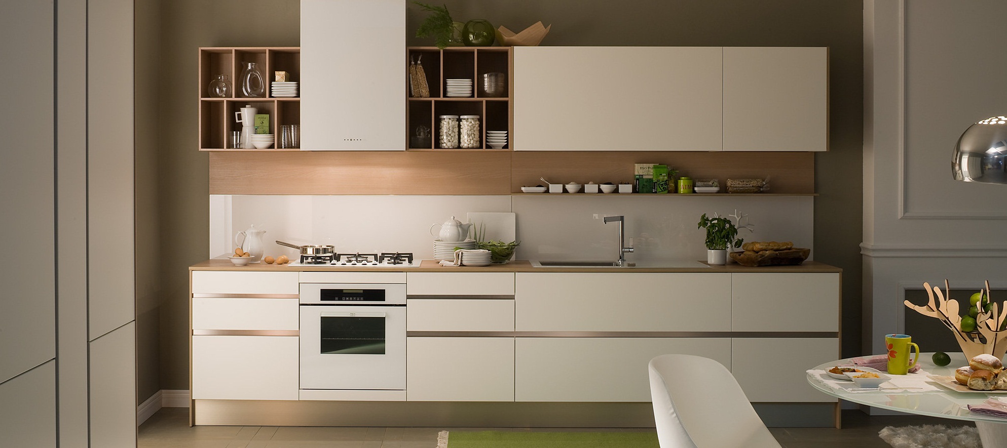 kitchen cabinets over the countertop