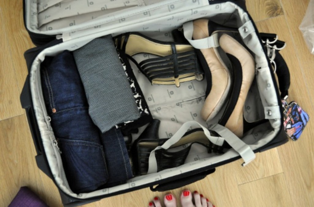 shoes in a suitcase