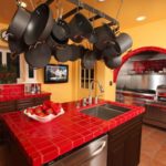 red countertop for kitchen