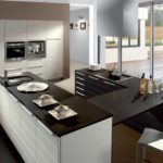 countertop for black and white kitchen