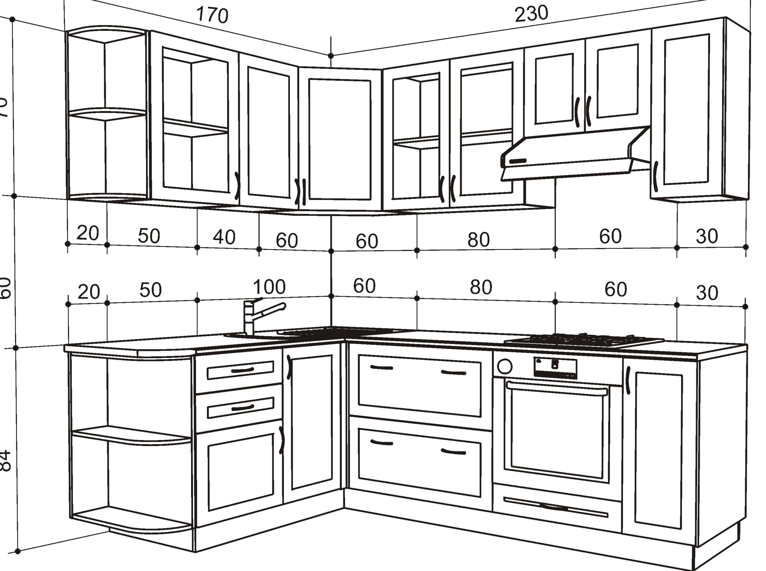 kitchen cabinets standard drawing