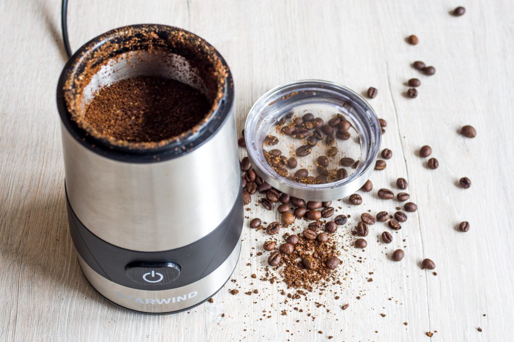 rotary coffee grinder with beans