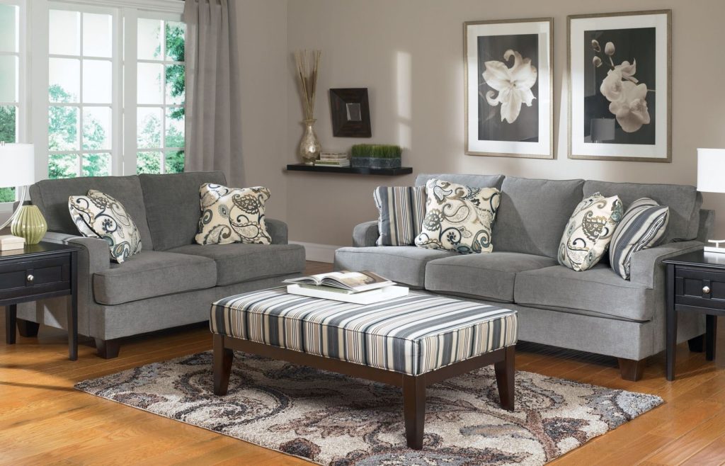 gray sofas