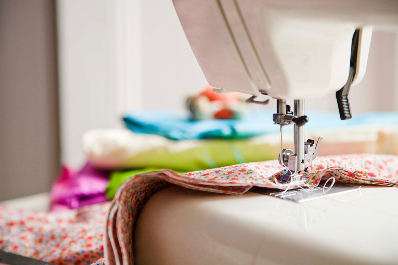 sewing on a typewriter