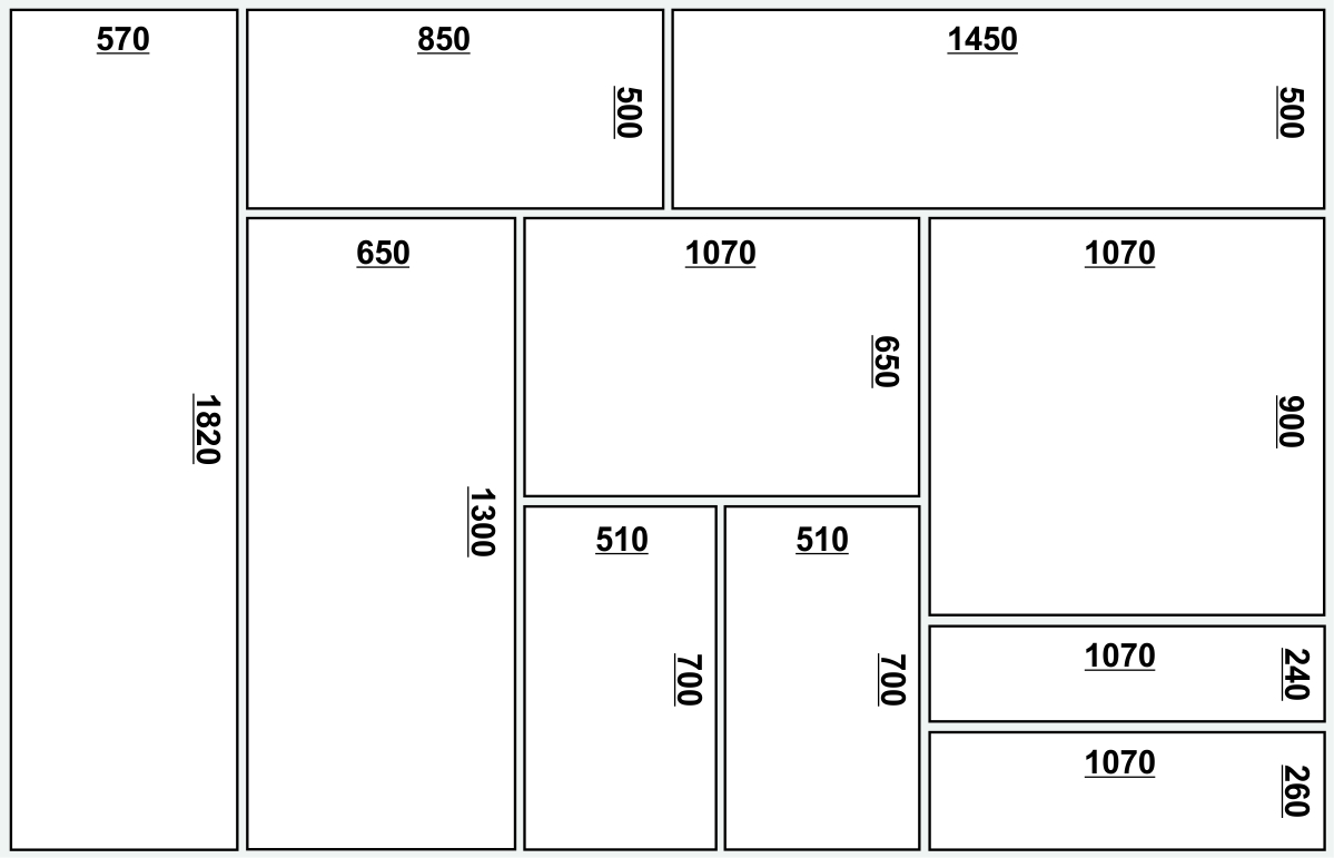 cutting scheme for a drywall cabinet