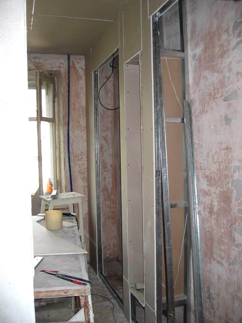 installation of drywall sheets