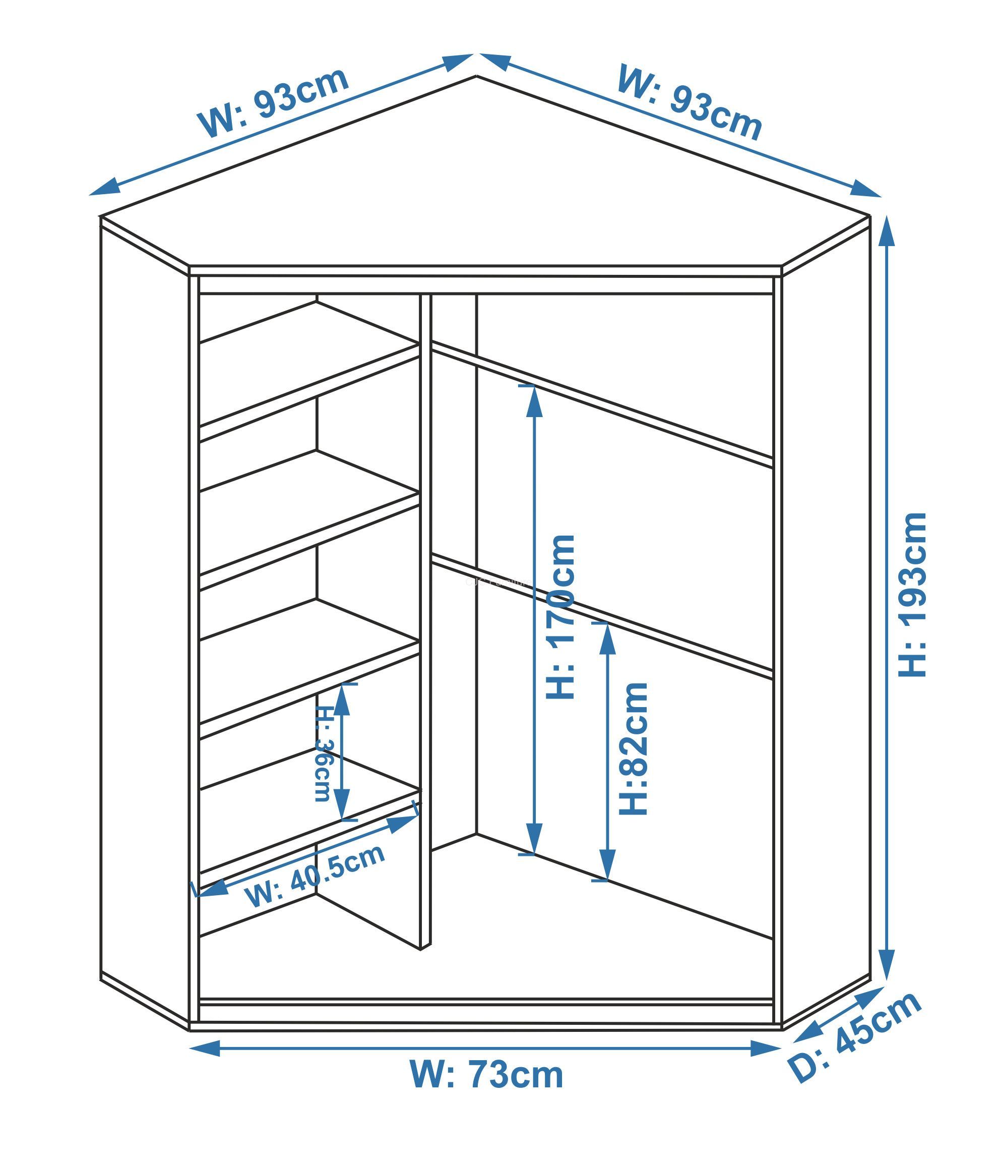 wardrobe on the balcony corner drawing