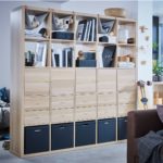 wardrobe-partition blue shelving