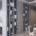 wardrobe-partition gray shelving