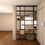 wardrobe-partition brown shelving