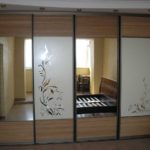 mirror wardrobe with a pattern