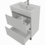 vanity unit white with two cupboards