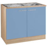 blue sink cabinet