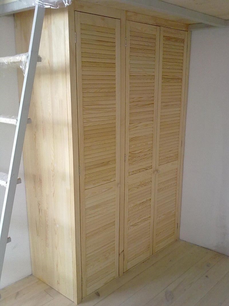 wardrobe made of natural wood