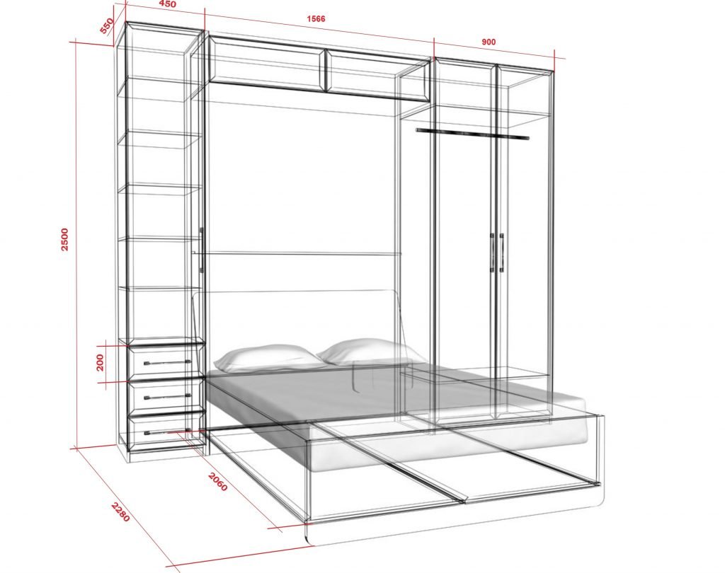 bed drawing