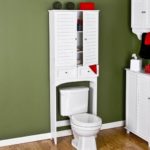 closet in the toilet with red