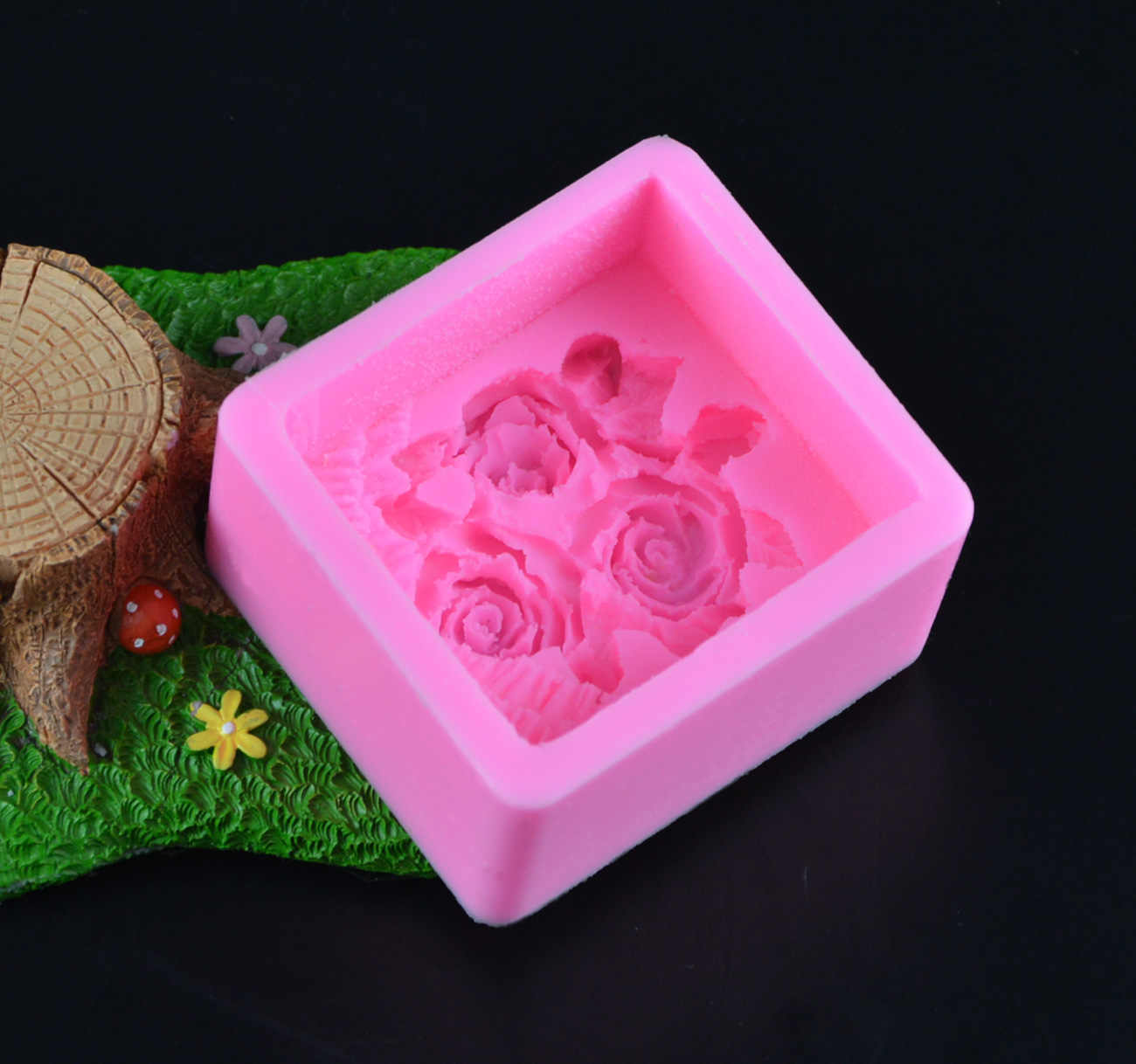 moules à savon en silicone rose