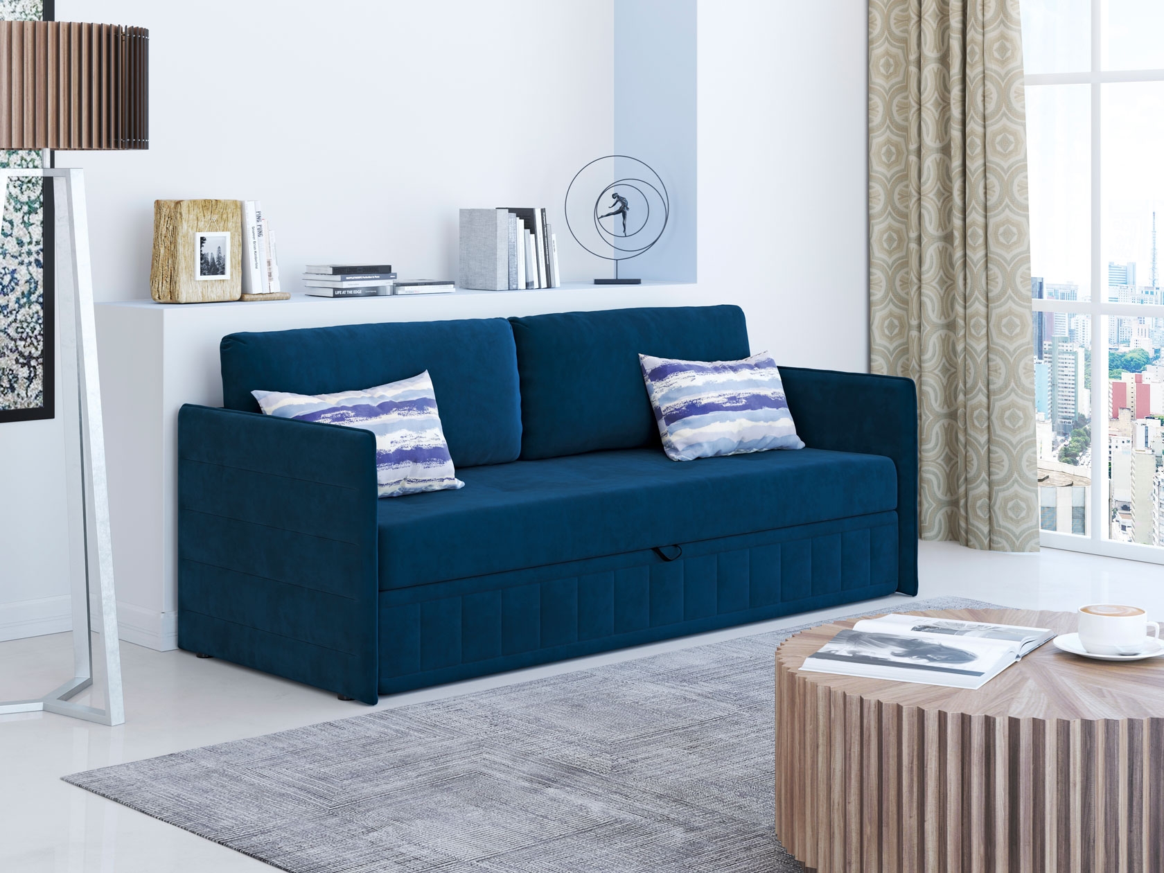 blue sofa