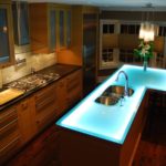 backlit kitchen countertop