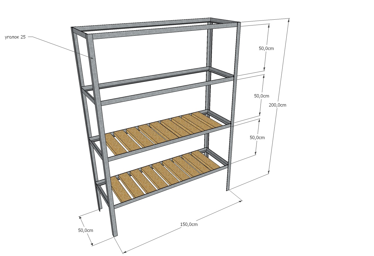 drawing of a metal rack.