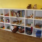 shelving with toys