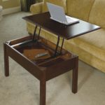 coffee table and laptop